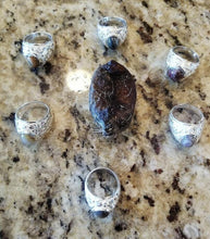 Load image into Gallery viewer, hand made empowered rings from hand selected gobi agate extreemly rare