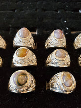 Load image into Gallery viewer, hand made empowered rings from hand selected gobi agate extreemly rare